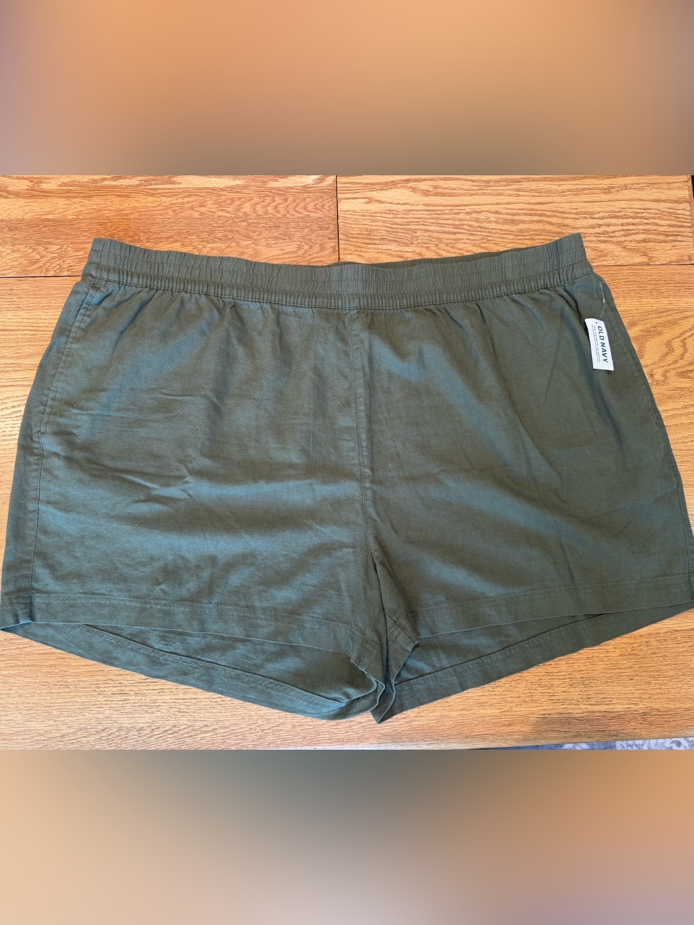 Old Navy NWT Olive Green Linen Blend Pull on Shorts Size 3X Summer Comfy